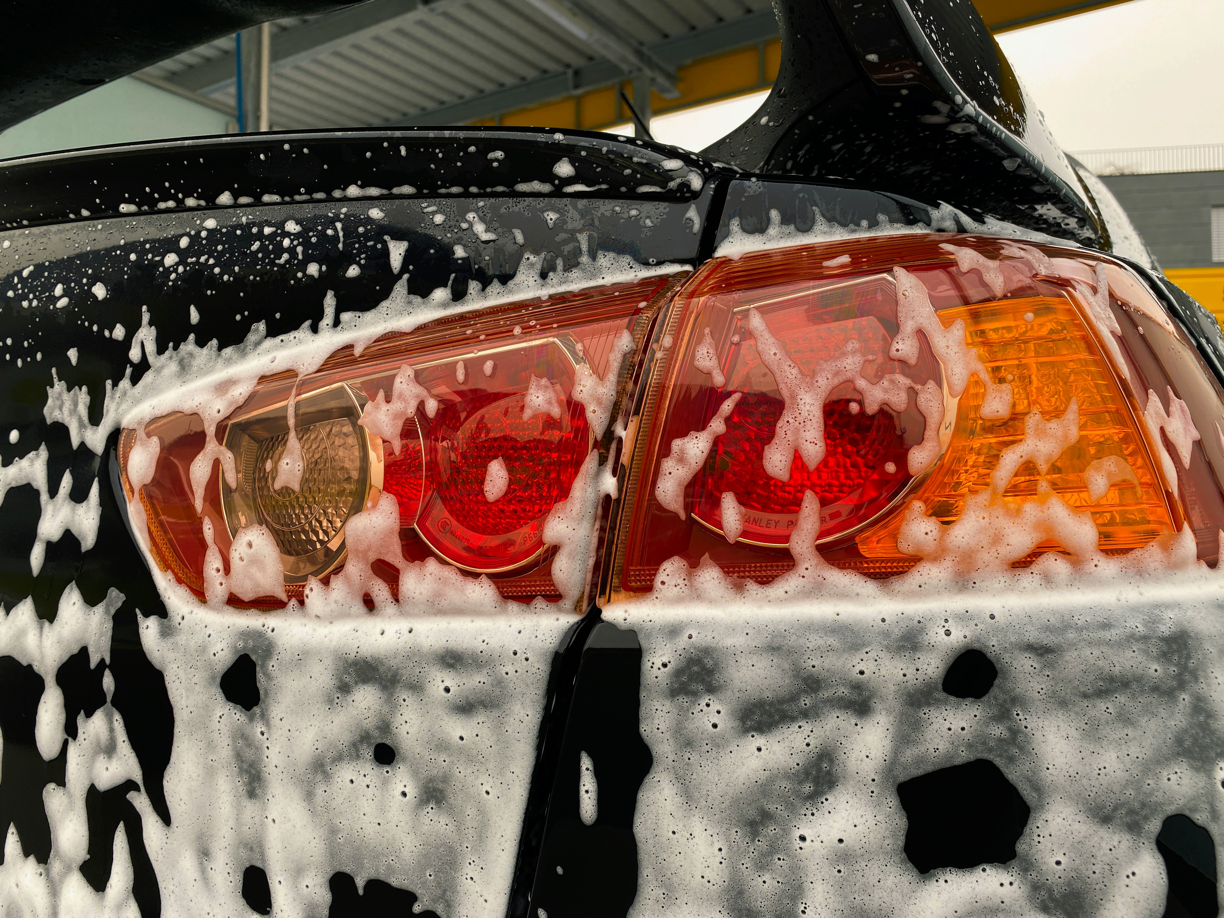 white and red car hood